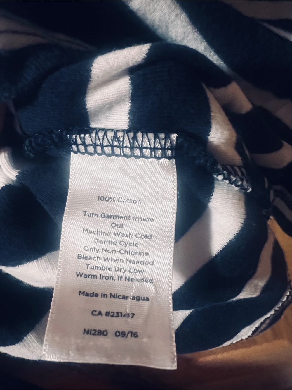 Talbots Navy and White Striped Tee - Picture 4 of 8